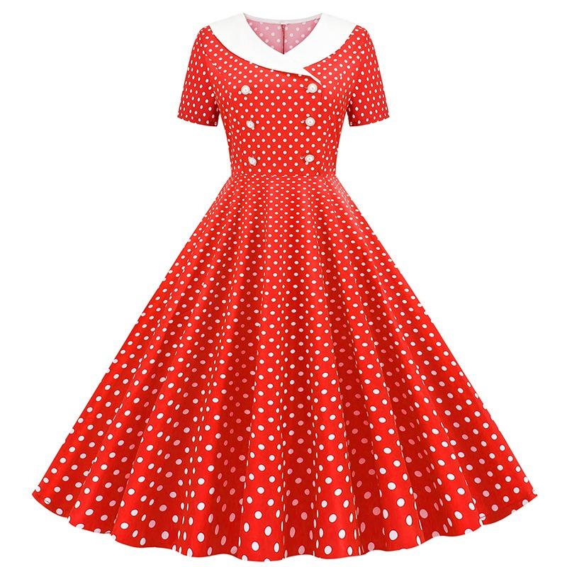 IHUASU Women's Fashion Summer Spring V-Neck Short Sleeve Casual Dresses