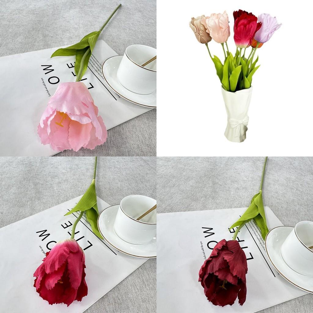 Romantic Tulip Fake Flower For Home Ornaments Wedding Shoots Creative Displays