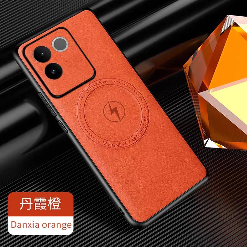 For Magsafe Leather Armor Phone Case For Vivo X200 Pro Luxury Shockproof Wireless Charging Full Cover For Vivo X90 X100 Pro Plus
