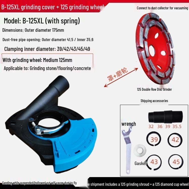 5-Inch Dust Shroud for 125/180/230 Angle Grinder, Concrete Stone Dust-Free Grinding Cover