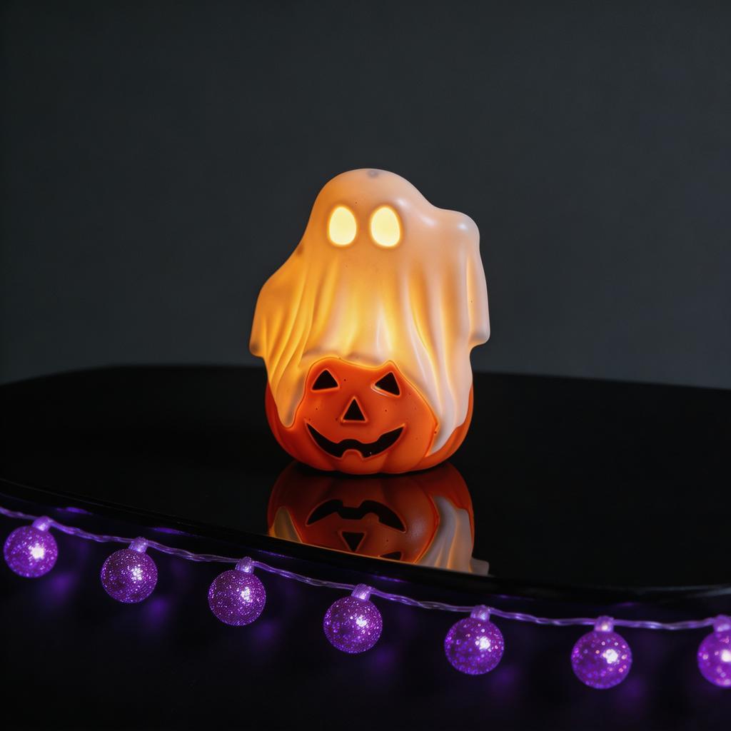 Halloween Pumpkin LED Candle Flameless Tabletop Decor for Home Party and Holiday