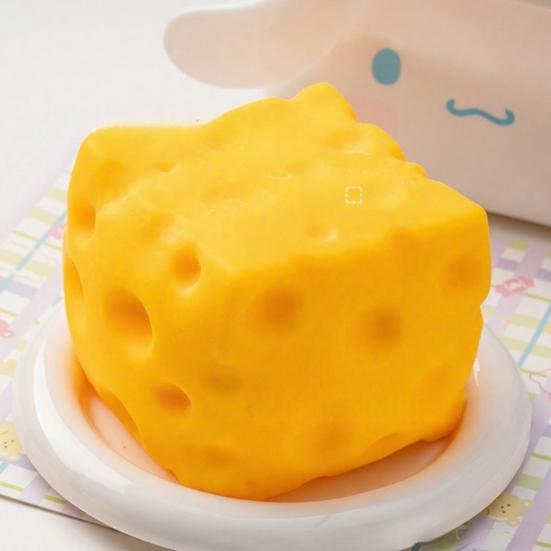 Symulowana serowa zabawka do ściskania Niezniszczalna do łagodzenia stresu Powoli podnoszący się blok sera Zabawka typu Fidget Symulacja jedzenia Ściśnij Zabawka sensoryczna