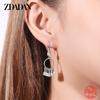925 Sterling Silver Round Tassel Drop Earrings for Women Charm Jewelry Party Gift