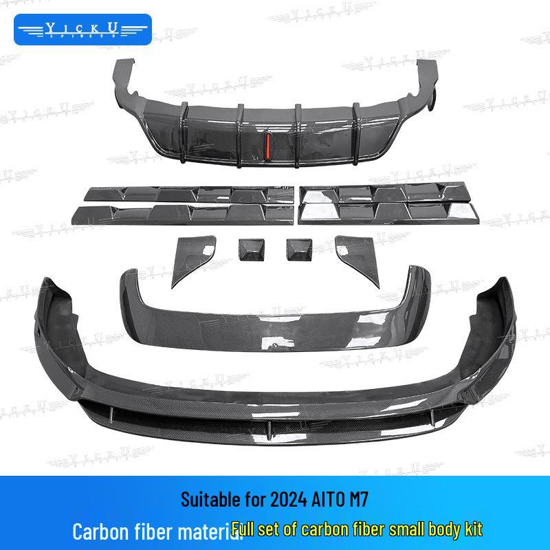 Aerodynamic Kit: Carbon Fiber Front Lip, Side Skirts, Rear Diffuser, Wing & Lights for AITO Huawei Wenjie M7