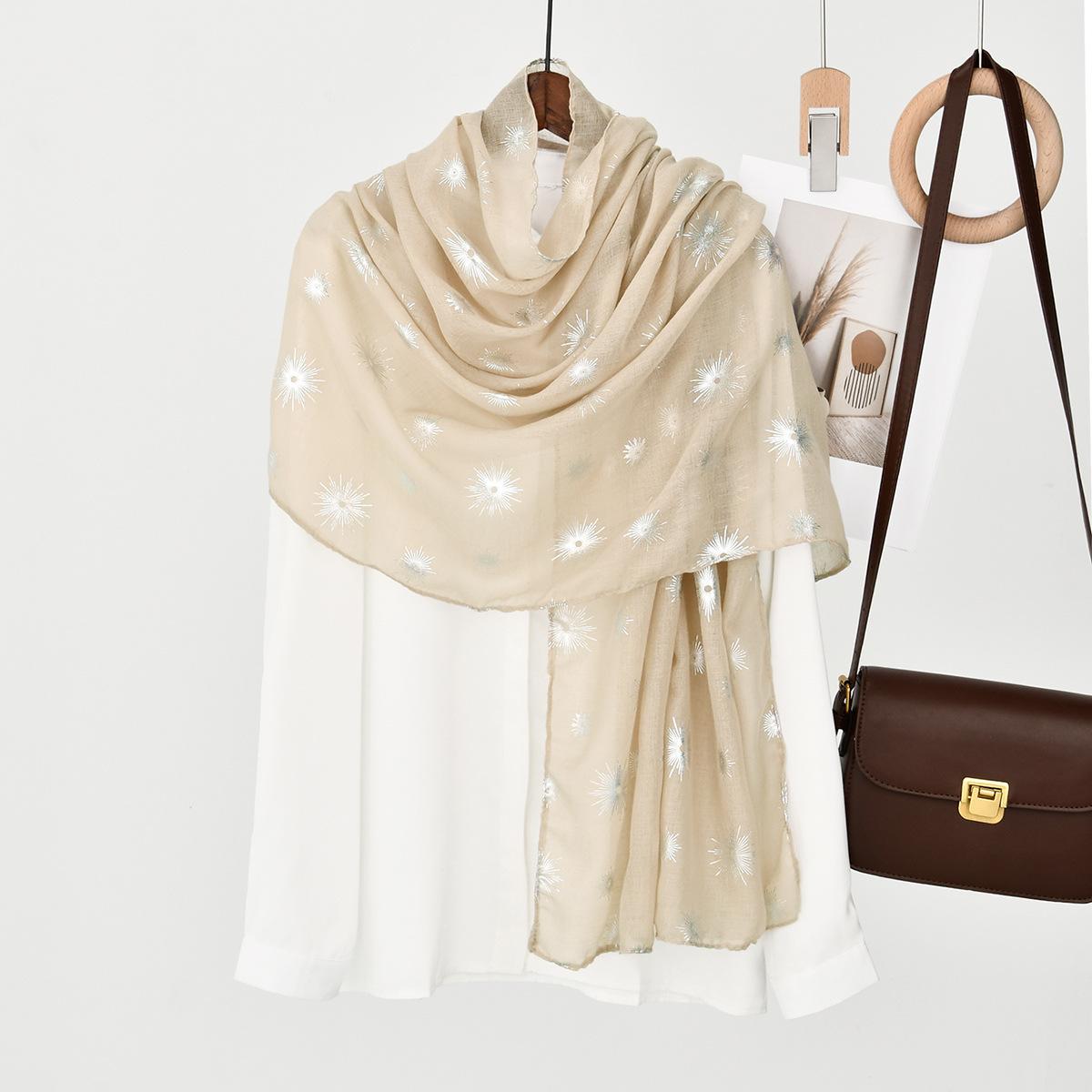 

Новый Одуванчик Серебристый Нержавеющий Паровой Блеск Длинный Шарф Инс Стиль Все-сочетаемый Модный Шарф Мягкая Дышащая Шаль Головной Платок 180*77cm