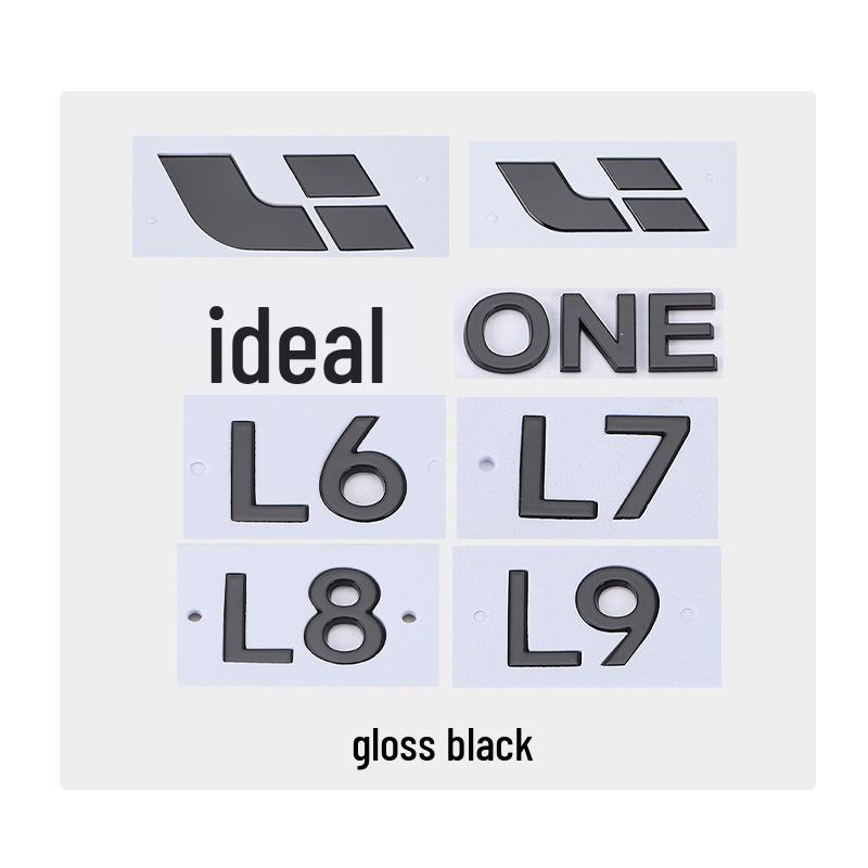 Ideal L9-L6 Black Tailgate & Hood Emblem Lettering Sticker Modification