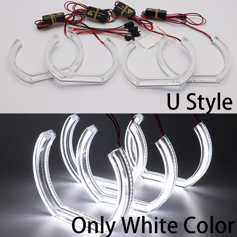 For BMW 3 Series E46 Sedan Facelift 2001-05 Halogen Headlight Crystal DTM Style LED Angel Eyes Light White and Yellow Turn Light