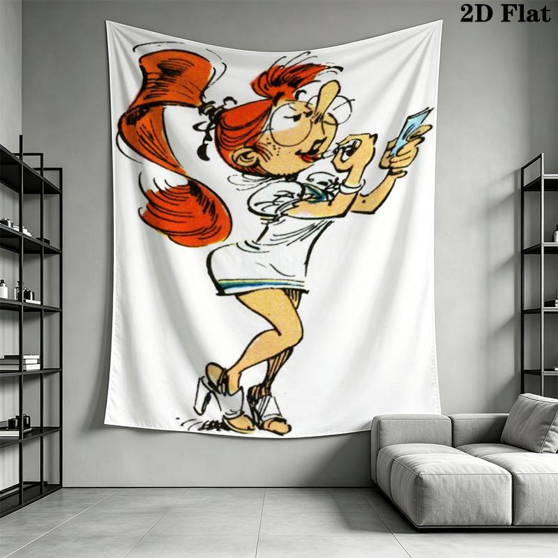Gaston Lagaffe Animal Wall Tapestry Aesthetic Wall Hanging Printed Fabric Blanket Decorative Tapestries for Bedroom Living Room Home Decor