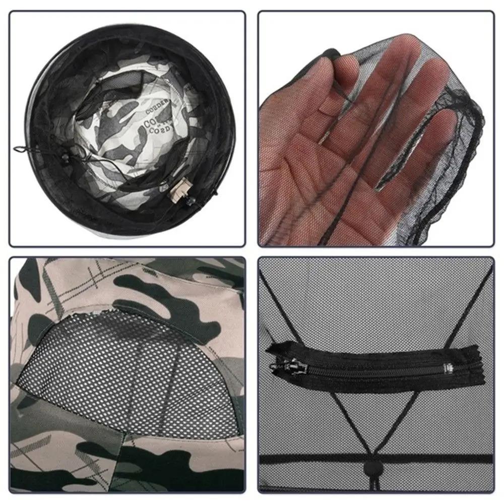 Men Women  Net Mesh Casual Foldable Mosquito Hat Outdoor Sunscreen Fishing Cap Repellent Protection