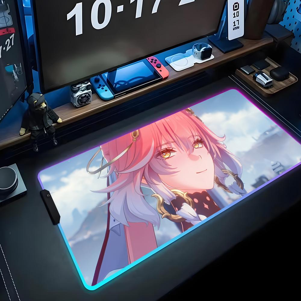 chang li Mouse Pad RGB Gaming Mousepad Big LED Pad PC Desk Mat Luminous Mouse Pad Large Keyboard Mats Table Rug With Backlit