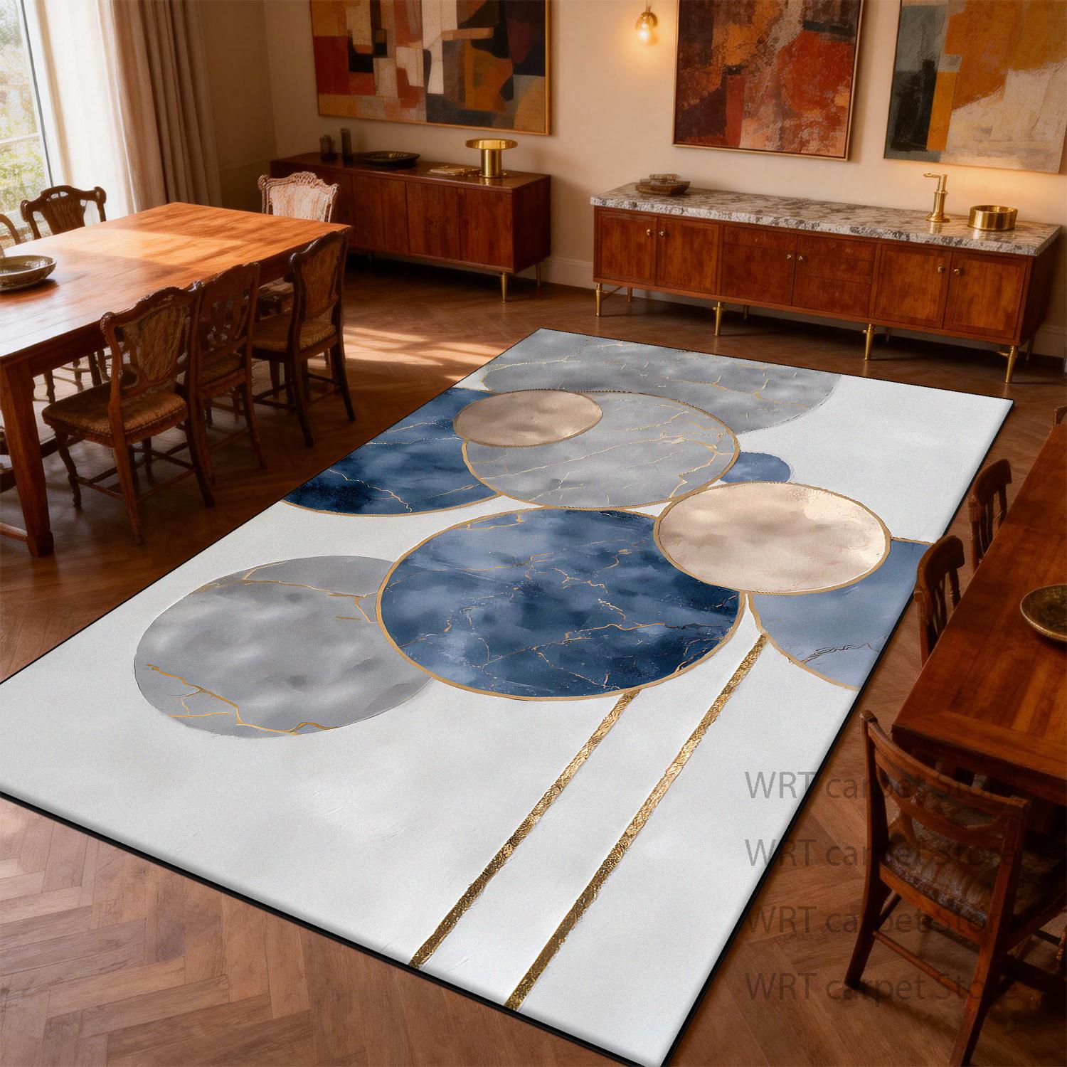 

Modern Light Luxury Art Style Carpet for Dining Room Decoration Living Room Large Area Rug Bedroom Bedside Non-slip Washable Mat 60x90cm