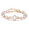 Trendy Imitation Pearl Rhinestone Cross Bracelets For Women Men Elegant  Cute Animal Butterfly Chain Bangle Party Jewelry