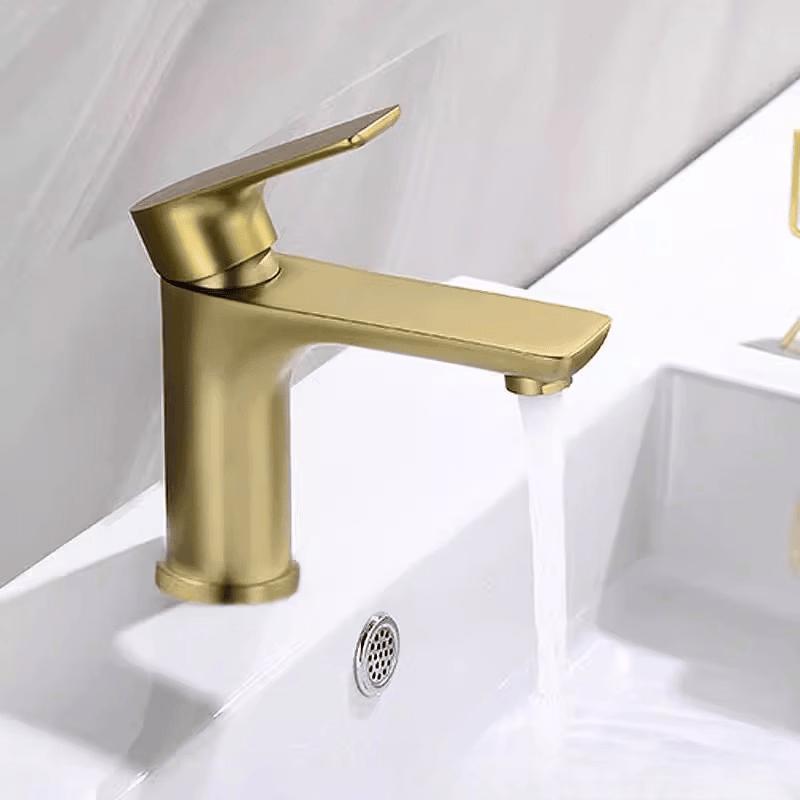 TLXT Gold Flat Design Single Cold Basin Faucet