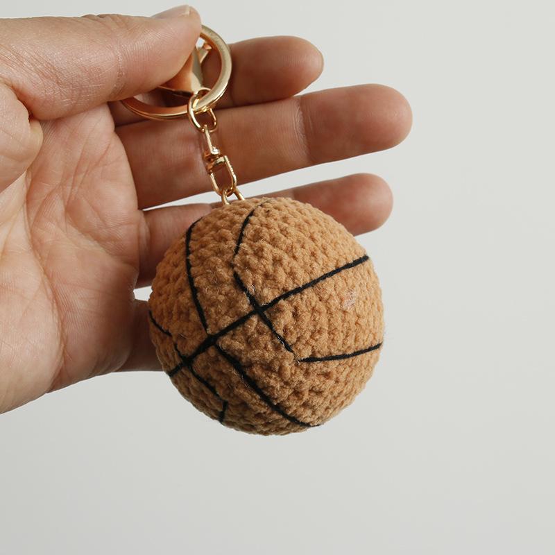 2026 Crochet Ball Key Chain Boy Friends Gift Creative Woven Tennis Football Pendant Cute Knitted Ball Key Ring