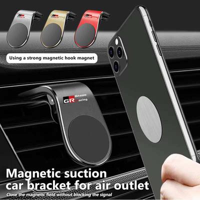 For Toyota Magnetic Car Logo Phone Holder Air Vent Clip Mount GPS Stand Chr Corolla Camry Rav4 Yaris GR Prius Avensis