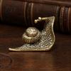 Meditation Desk Accessory Vintage Bronze Snail Sculpture, Metal Animal Statue, Slow Living Tea Table Sculpture Decor for Home Office Table,