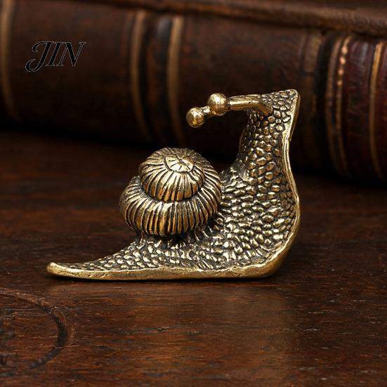 Meditation Desk Accessory Vintage Bronze Snail Sculpture, Metal Animal Statue, Slow Living Tea Table Sculpture Decor for Home Office Table,