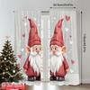 2pcs 2D Flat Printing Merry Christmas Curtains Cute Christmas Gnomes Couple Polyester Without Electricity Holiday Decorations