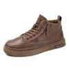 Men  Winter High Top Leather Shoes Fashion Cotton Shoes Fashion Ankle Boots Business Casual Outdoor Shoes Male Sneakers New