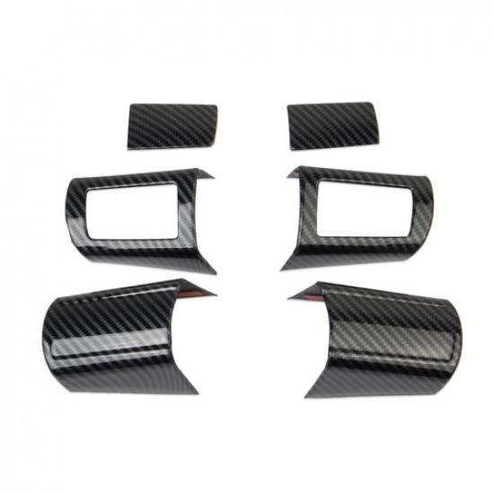 Carbon Style Central Control Steering Wheel Cover Trims for Dodge Challenger 08+