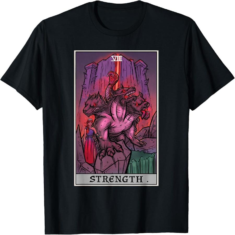 Strength Tarot Card Halloween Cerberus Greek Mythology Witch T-Shirt XXXXXL