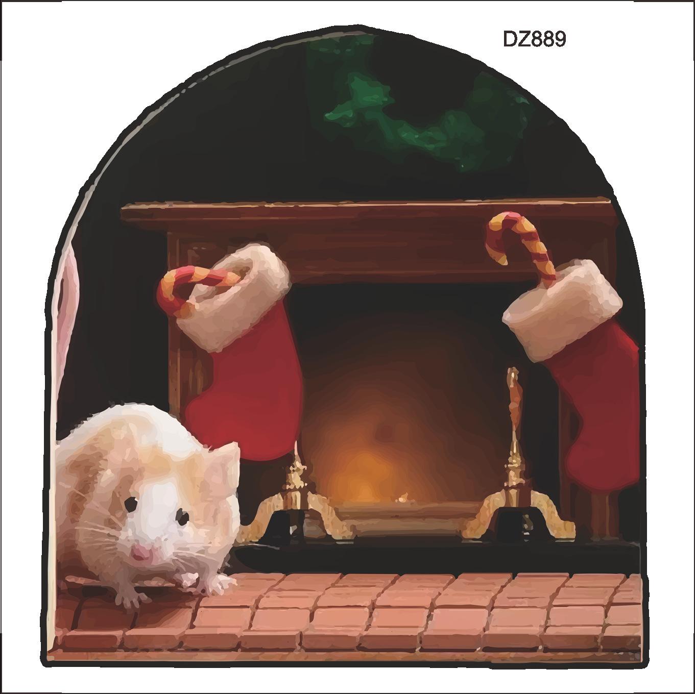 

Реалистичные наклейки на стену с отверстием для мыши для угловой лестницы, забавные милые наклейки с мышкой для дома, декоративные наклейки на стены, декоративные наклейки DZ889/11.5*11.5