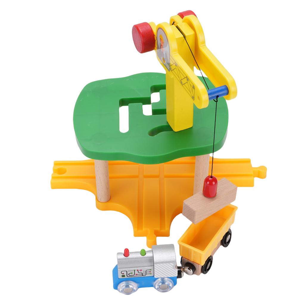 Wooden Train Track Toys Accessories Wooden Crane Toy Train Track Building Set for Children