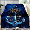 1PC Custom Name Nautical Anchor Compass Outdooor Flannel Blankets Throw Blanket All-Season Throw Gift Bedspread for Couch, Bed, Camping Holiday Birthd