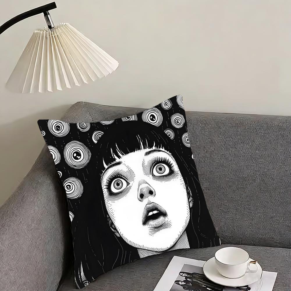 Tomie Cushion Cover Reversible Plush Pillow Cover – For car, sofa, bedroom, perfect as a gift.