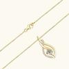 Twisted Teardrop Hollow Partial Paved Stone Center Round Zircon Pendant Women Clavicle Necklace