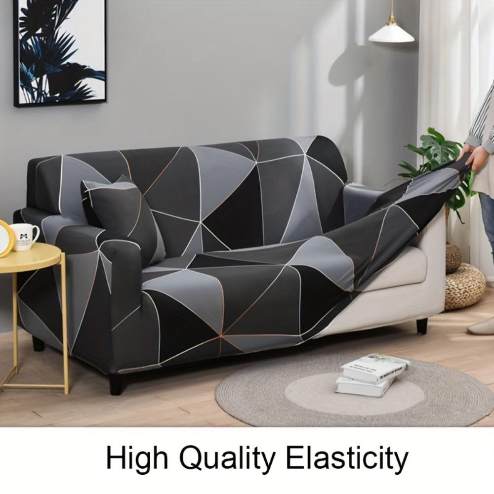 1PC Stretch Geometric Pattern Sofa Cover Printed Spandex Sofa Slipcover Couch Cover Furniture Protector For Bedroom Office Living Room Home Decor