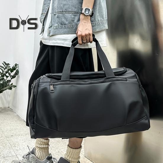 Travel Bag with Independent Shoe Compartment Zipper Closure Large Capacity Waterproof Fitness Bag Handbag for Men Women