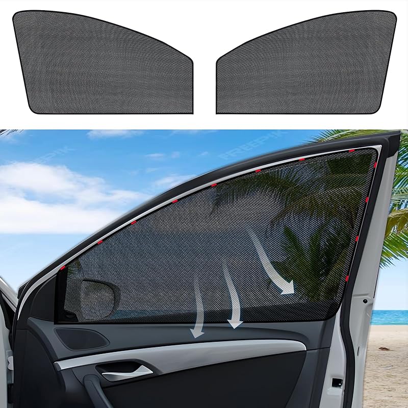 ZATOOTO Car Side Window Sun Shade 4 Pack, Window Shades For Baby Magnetic Mesh Sun Shade Protection From Heat And UV For Sleeping, Camping,
