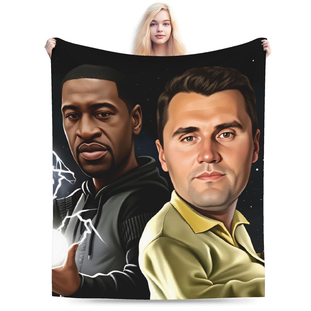Warm Soft Blankets Camping Charlie Kirk Funny Meme Throw Blanket Novelty Bedspread For Outdoor