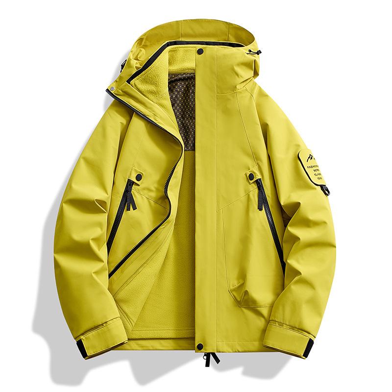 2024 Men’s & Women’s 3-in-1 Outdoor Mountaineering Jacket: Detachable, Waterproof, Solid Color System.