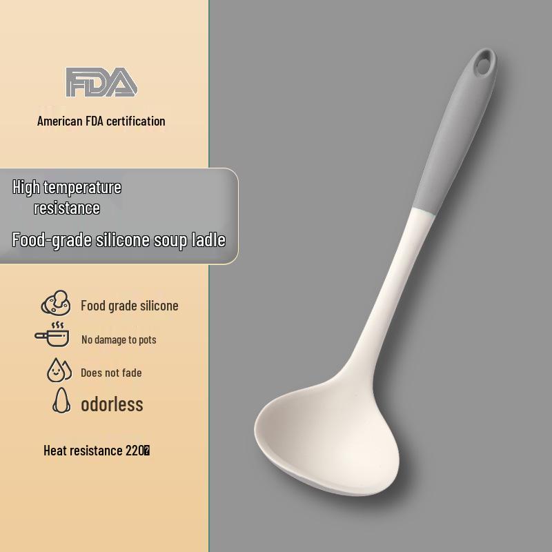 Set Spatulă și Lingură Perforată din Silicon Antiaderent pentru Temperaturi Înalte