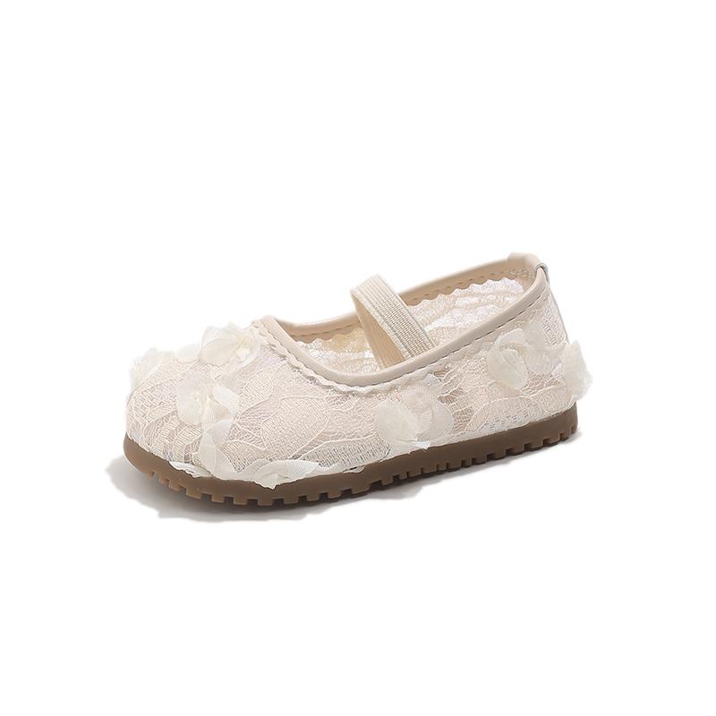 New Girls Flat Shoes Floral Lace Sweet Children Mary Jane Shoes Breathable School Causal Kids Fashion Dress Princess Shoes 21-30