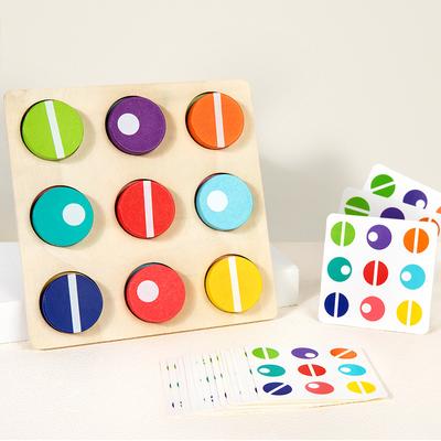 Holz-Farbzuordnungsspiel, Farberkennungsspielzeug, Mehrfarbiges Twister-Spiel, Farbpaarungsspiel für Kinder