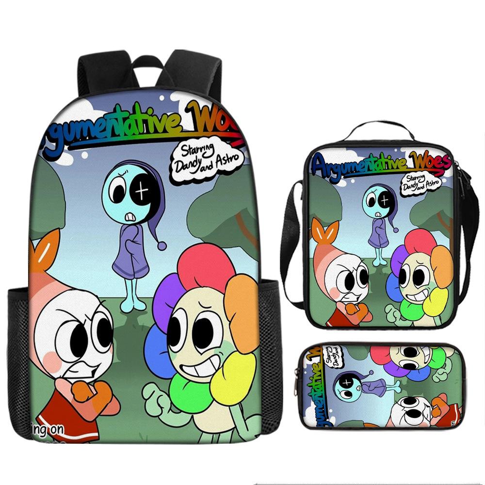 Dandy'S World Student School Bag Dandy'S World Cartoon Cute Backpack Three-Piece Set Satchel Bag Pencil Case