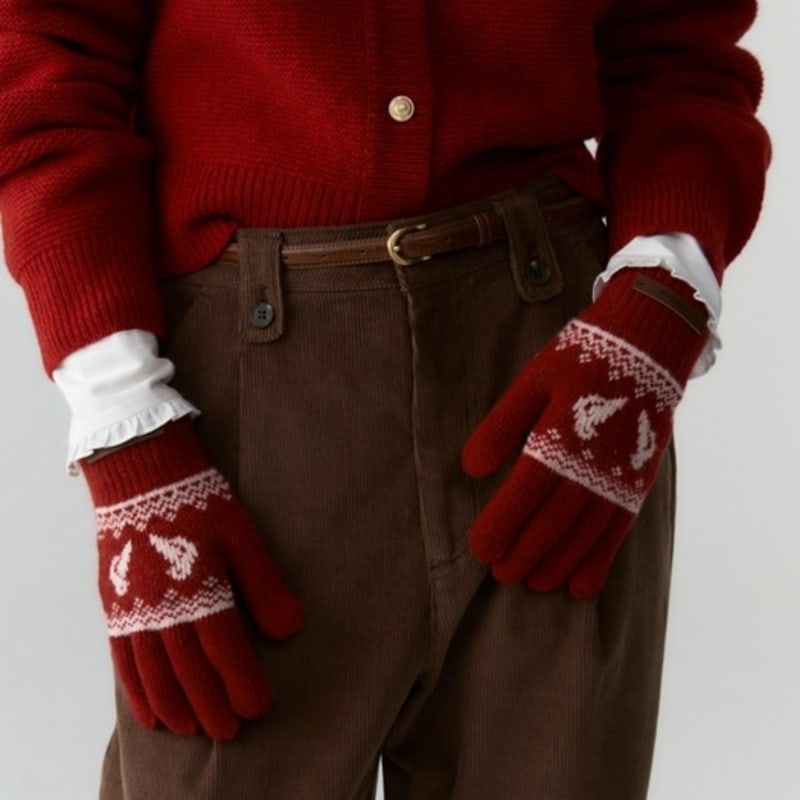 DEPOUND Holiday Knit Gloves - Red