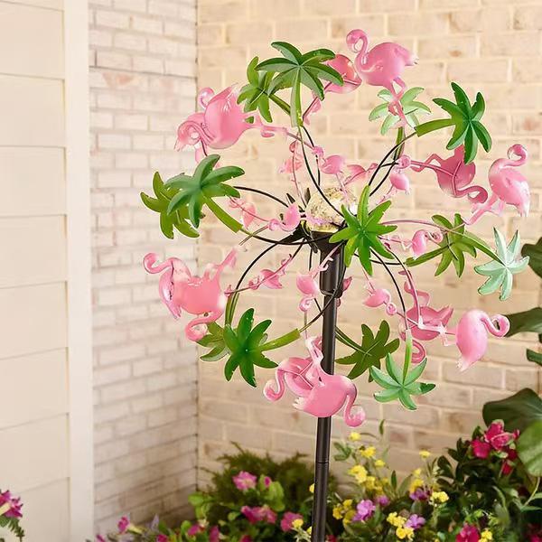 Colorful Rotating Iron Windmill Garden Decoration