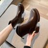 Martin boots women's British style thin boots women's autumn and winter new thick-soled medium boots thick heel thin short boots women