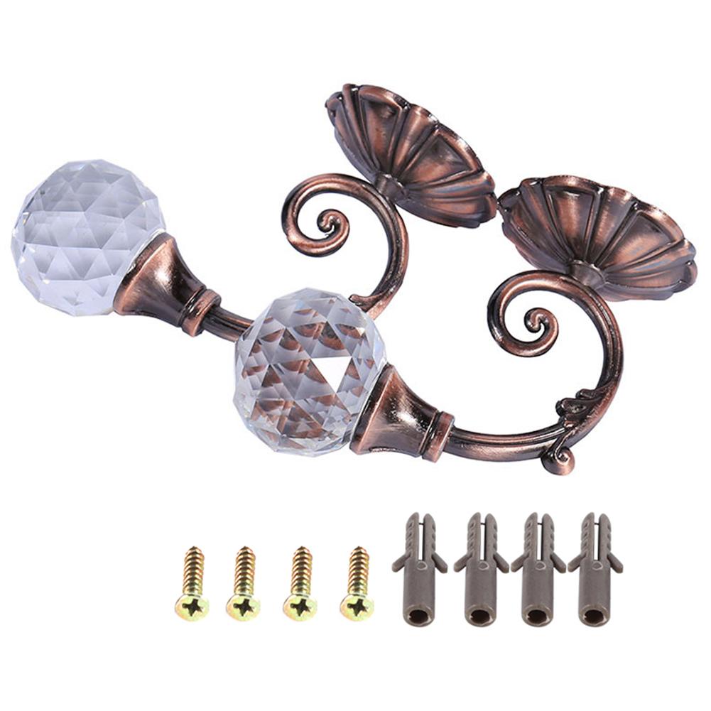 2x Metall Kristallglas Vorhanghalter Wand Fenster Drapierung Raffhaken Aufhänger Rotbronze