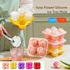 Beautiful Flower Shape Ice Cubes Molds Silicones Easy to Use for Homes Kitchen for Party Drink Enhancement