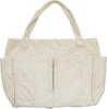 ZIP CORPORATION Canvas Tote Bag, Large Capacity, Solid Cotton Canvas, Convenient Storage, Multiple Pockets, Top Zipper Closure, Ivory, Approx. W54 X