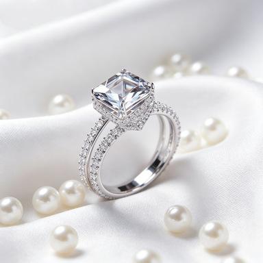 Cute Female White Zircon Stone Engagement Ring Vintage Wedding Jewelry for Women