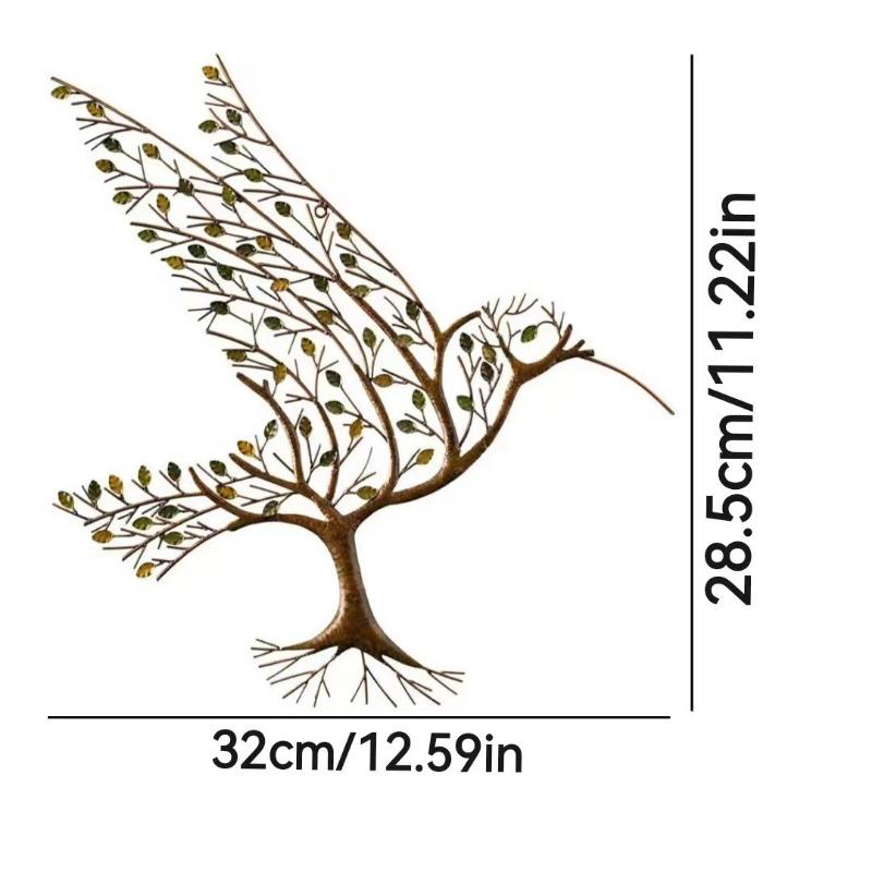 New Hummingbird with Branches Metal Wall Art Decoration Living Room Decoration
