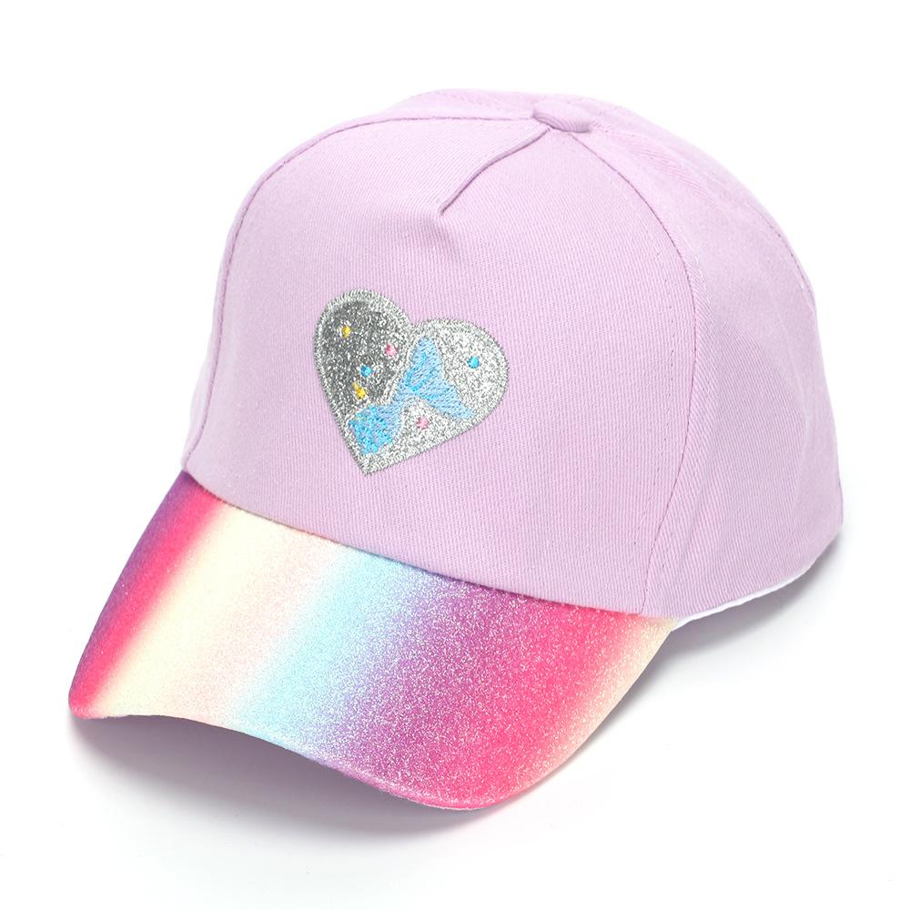 Children's Heart-shaped Sequin Hat  Girl's Fashionable Sun-protective Baseball Cap