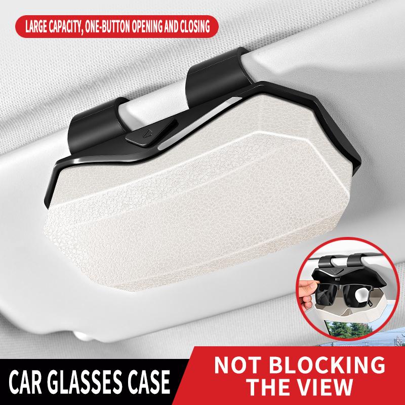 Newest Clip-On Car Sunglasses Case Anti-Scratch Glasses Durable Sunshade Box Holder Auto Sun Visor Glasses Storage Accessories