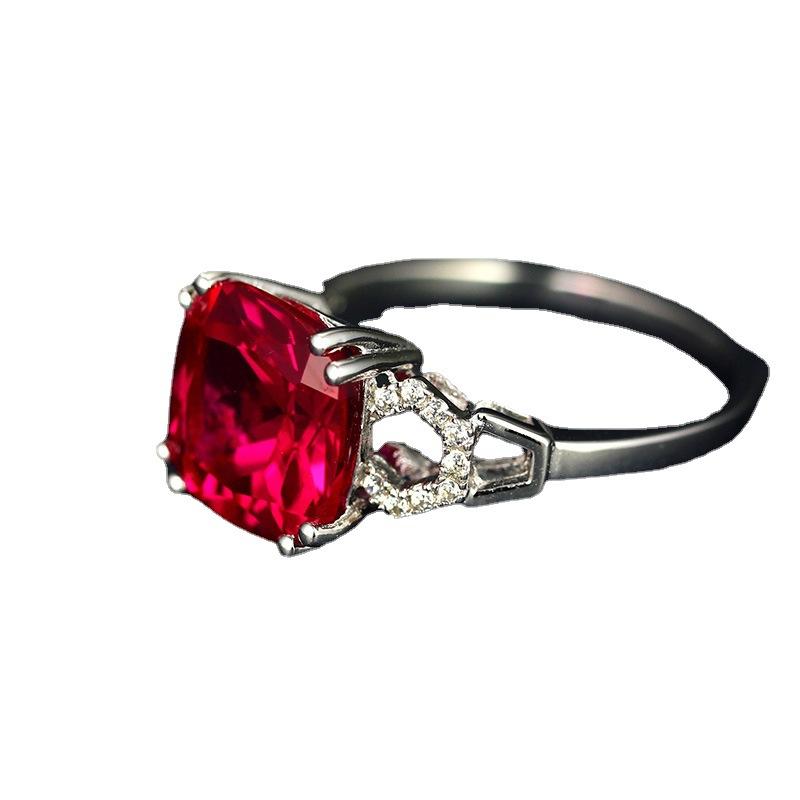 Sapphire Ring Plated With Colorful Ruby Emerald Ring For Women